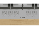 Placa de gas - Bosch PCS7A5I90, 5 zonas, 30 cm zona grande, Gas natural, 75 cm, Acero inoxidable