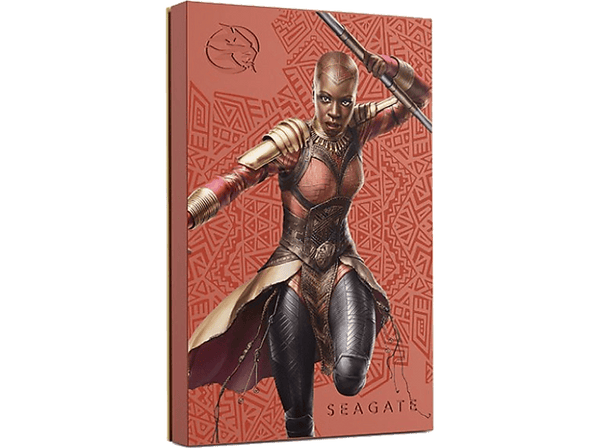 Disco duro externo - Seagate Firecuda Marvel Okoye, USB 3.2, HDD, PC, Mac, XBox, Rojo