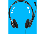 Auriculares - Logitech 960 USB-A, Con cable, PC/Mac, Micrófono ajustable