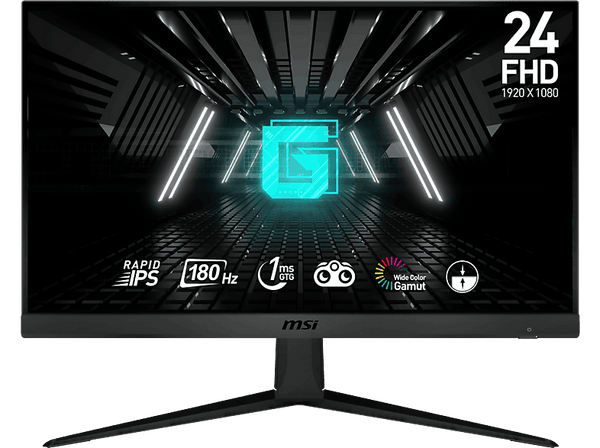Monitor gaming - MSI G2412F, 24", FHD, 1 ms, 180 Hz, Panel rápido IPS, Negro