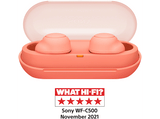 Auriculares True Wireless - Sony WFC500D, Carga rápida, Batería 20h, Google Assistant, Siri, Con funda, Bluetooth, IPX4, Cascos inalámbricos, Naranja