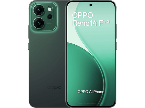Móvil - OPPO Reno14F, Luminous Green, 256GB, 8GB RAM, 6.57