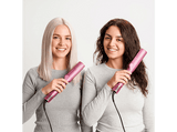 Plancha Secador - Taurus Slimlook Duo, 1200 W, 4 temperaturas, 2 velocidades, Iónico, Pantalla LCD, Cabello húmedo y seco, Autolimpieza, Fucsia