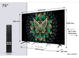 TV Mini LED 75 - TCL 75C6K, UHD 4K, AiPQ Pro Processor, Smart TV, DVB-T2, GoogleTV, Negro
