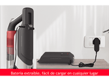 Aspirador escoba - Hoover HF9 HOME, Cepillo Anti-Enredos, Posición Parking, Luz LED, Autonomía 30 min, Batería Extraíble, 0.7L, 5 años Garantía, Rojo