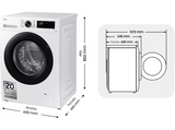 Lavadora carga frontal - Samsung WW90CGC04DAEEC, 9 kg, 1400 rpm, EcoBubble™, Función WiFi con SmartThings, Blanco