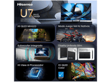 TV Mini LED 85 - Hisense 85U7SE, UHD 4K, 144 Hz Nativos, Subwoofer integrado, Diseño Slim, Negro