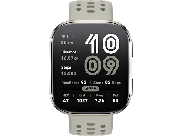 Smartwatch - Amazfit Bip 6, 22mm, Pantalla AMOLED de 1.97", 5 ATM, 14 días Autonomía, Piedra