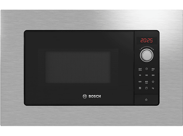 Microondas integrable - Bosch BEL623MS3, 800 W, 5 potencias, 20 l, Acero inoxidable