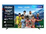 TV Mini-LED 100 - Haier S90 Series H100S90FUX, 4K, Google TV, Dolby Atmos, Sonido KEF, Gaming 144Hz, Negro
