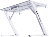 Mesa gaming - Newskill Belenor Ivory, Soporta hasta 200 kg, Forma Z reforzada, Portavasos, Cajón cables, Blanco