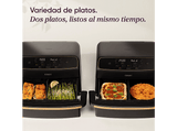 Freidora de aire - Cosori Twinfry™ Dual Blaze Compact, 8.6 l, 2700 W, 240 °C, 2 Cestas, Negro