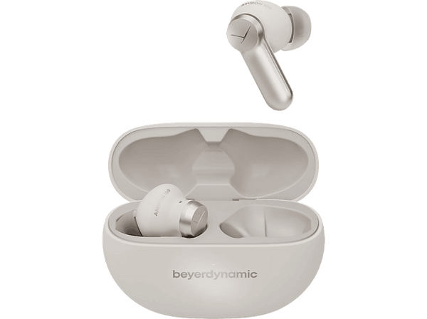Auriculares True Wireless - Beyerdynamic Amiron 100, Autonomía 8h, Cancelación de Ruido Activa, Blanco
