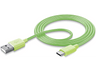 Cable USB - CellularLine USBDATATYCSMART, 1 m, USB A, USB C, Verde
