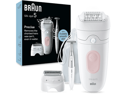 Depiladora - Braun Silk-épil 5-230, Tecnología Micro-Grip con 28 pinzas, Wet&Dry