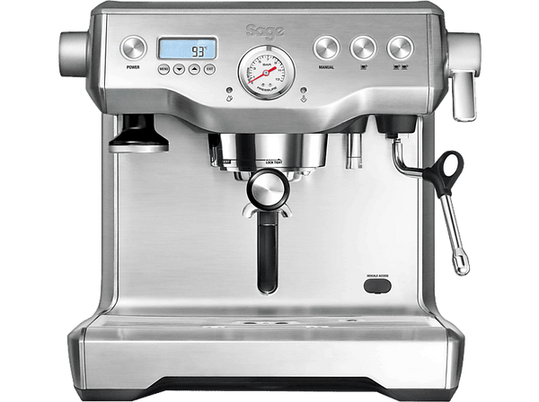 Cafetera express - Sage Dual Boiler SES920BSS4EEU1, 15 bar, 2200 W, 2 Tazas, Pantalla LCD y botones, Acero Inoxidable