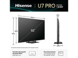 TV Mini LED 55 - Hisense 55U7Q PRO, UHD 4K, 165 Hz, Sonido 2.1.2, Quantum Dot, Sensor de Luz IA, Negro