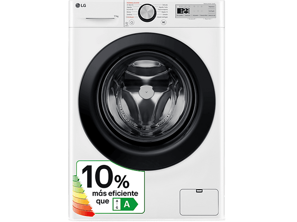 Lavadora carga frontal - LG F4WR5011A6F, 11 kg, 1400 rpm, 11 programas, AI Direct Drive™, Steam™, Blanco
