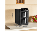 Freidora de aire - Moulinex Dual Easy Fry Stack EZ7568, Doble cesta vertical, Sistema Genius, 10 L, 7 Programas automáticos, Compacta, Negro