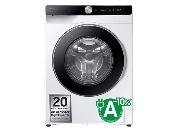 Lavadora carga frontal - Samsung WW90DG6U85LKU3, 9 kg, 1400rpm, 23 programas, Autodosificación Clase A, Blanco