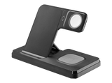 Cargador móvil inalámbrico - CellularLine WIRESTAND3IN1FBK, 3 en 1, Negro