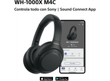 Auriculares inalámbricos - Sony WH-1000XM4C, Noise Cancelling, 34h, Hi-Res, HD Noise Cancelling Processor QN1, Conexión multipunto, iOS/Android, Negro