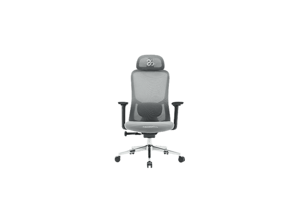 Silla gaming - Newskill Nue, Reposabrazos 3D (ajustable en altura, anchura y profundidad), Carga máx. 150 kg, Malla Transpirable Premium, Gris