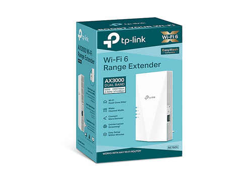 Repetidor Wi-Fi - TP-Link RE780X, Wi-Fi 6 de Doble Banda, Puerto Gigabit y EasyMesh, Blanco