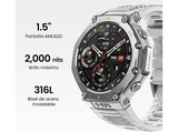 Smartwatch - Amazfit T-Rex 3, 1.5 AMOLED, Táctil, 27 días Autonomía, Silicona, Compatible iOS/Android, Lava Red