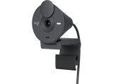 Webcam - Logitech Brio 300, Full HD, Micrófono con reducción de ruido, USB-C, Corrección de luz, Windows, Mac, Obturador de privacidad, Negro