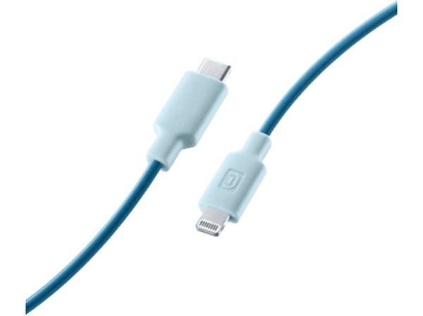 Cable USB - CellularLine Stylecolor, Conector de Lightning a  USB - C, 1 m, Azul