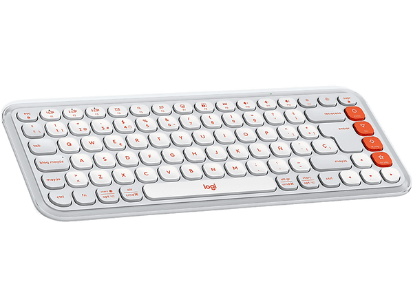 Teclado - Logitech Pop Icon Keys, Inalámbrico, Bluetooth, Teclas personalizables, Easy-Switch hasta 3 dispositivos, PC/Mac, 3 años de batería, Blanco