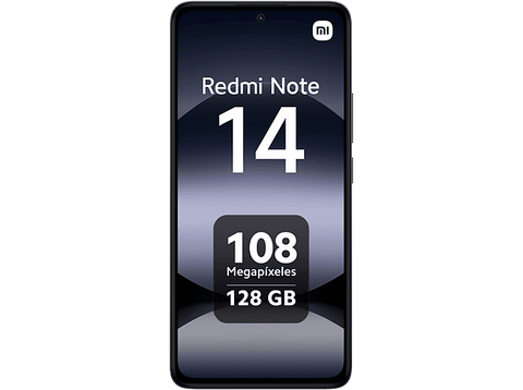 Móvil - Xiaomi Redmi Note 14, Negro medianoche, 128 GB, 6 GB RAM, 6.67