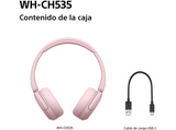 Auriculares inalámbricos - Sony WH-CH535P, Bluetooth 6.0, 55 h batería, Carga rápida, 360 Reality Audio, Conexión multipunto, Diadema, Rosa