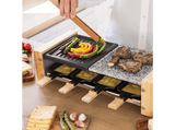 Raclette - Cecotec Cheese&Grill 8400 Wood MixGrill, 1200 W, 8 Sartenes, Antiadherente, Negro