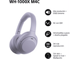 Auriculares inalámbricos - Sony WH-1000XM4CV, Noise Cancelling, 34h, Hi-Res, HD NC Processor QN1, Conexión multipunto, iOS/Android, Lavanda