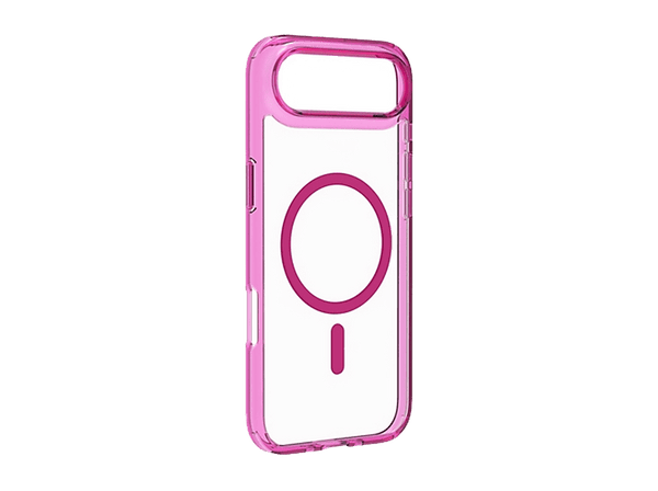 Funda móvil - CellularLine ICONIC MAG, Para iPhone 17 Air, Ultrarresistente, MagSafe, Rosa y Transparente