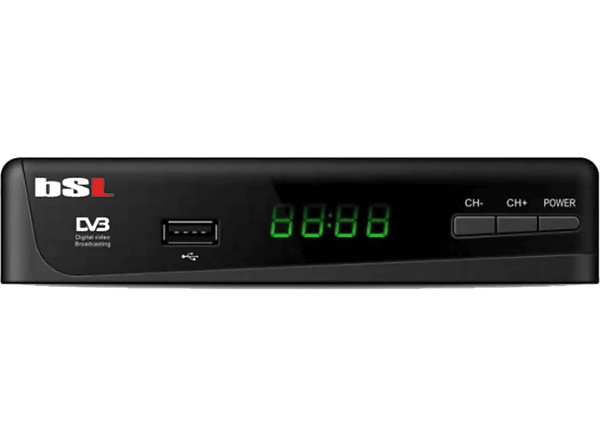 Sintonizador TDT - BSL BSL-255, 2x HDMI, 1x Antena RF, 1x USB, 1x Euroconector, DVB-T2, Negro