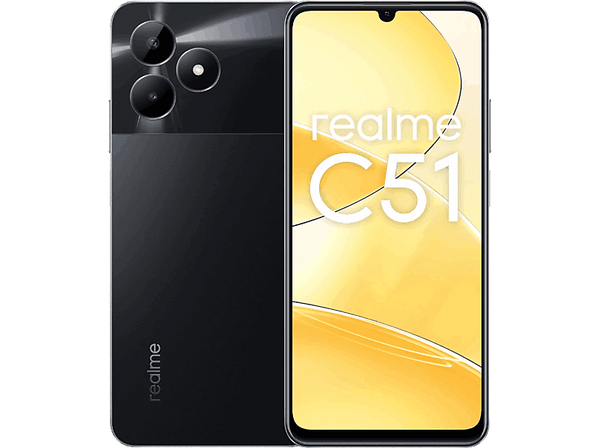 Móvil - realme C51, Negro, 256GB, 6GB RAM, 6.74" HD 90Hz, Unisoc Tiger T61, Carga rápida 33W, Android