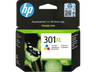 Cartucho de tinta - HP 301XL, Tricolor, CH564EE, Cian, Amarillo, Magenta