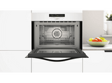 Horno compacto con microondas- Balay 3CW5179B3, Serie Cristal, Multifunción, Aquálisis, 44 l, Función Aire caliente, Control Deslizante, 60 cm, Blanco