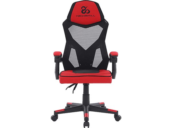 Silla gaming - Newskill Gaming Eros Tela Roja, Ergonómica, Reposabrazos, Altura ajustable, Rojo