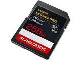 Tarjeta SD - SANDISK Extreme PRO, 256 GB, Hasta 250 MB/s lectura, UHS-I, V30, U3, Vídeos 4K y Full HD, Negro