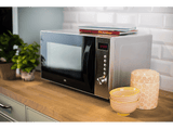 Microondas con grill - ok. OMW 3332 DM, 800 W, 5 Niveles, Convección, Temporizador, 23 l, Inox