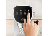 Cafetera express - Ufesa Sienna, 20 bar, 1360 W, Capacidad Depósito 0.9 l, 2 Tazas, Vaporizador orientable, Inox
