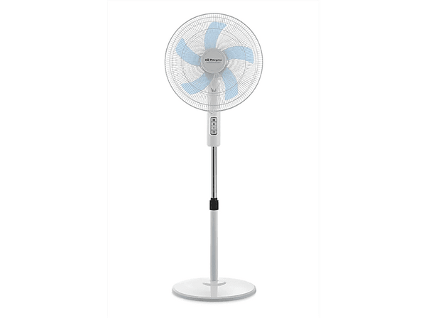 Ventilador de pie - Orbegozo 45 W, 3 velocidades, Muy silencioso, Inclinación y altura regulable, Blanco