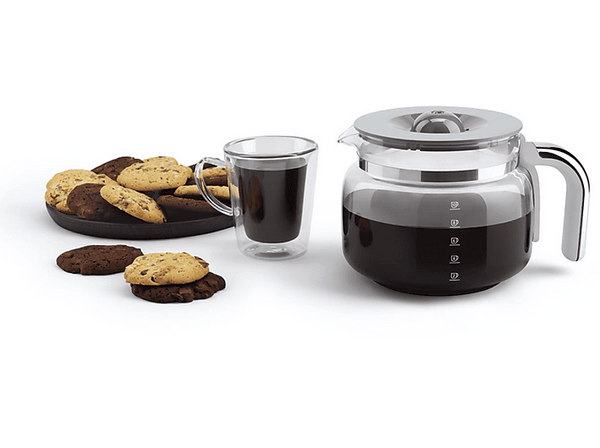 Cafetera de goteo - Smeg DCF02CREU, 50's Style, 1050 W, 10 tazas, 1.4 l, 8 funciones, Filtro permanente, Crema
