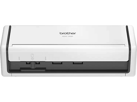 Escáner portátil - Brother ADS1300, 600 x 600 ppp, 30 ppm, Wi-Fi, Ranura para DNI y tarjetas, Alimentación directa via USB Tipo-C, Blanco