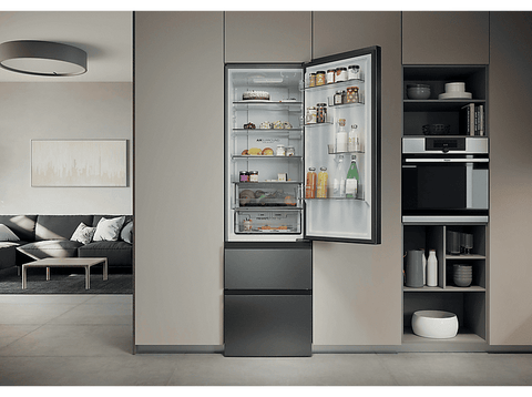 Frigorífico combi - Haier HTR3620DNMG, No Frost, 205 cm, 414L, Inverter, Cajón Fresh 0° Zona, Luz LED, Inox