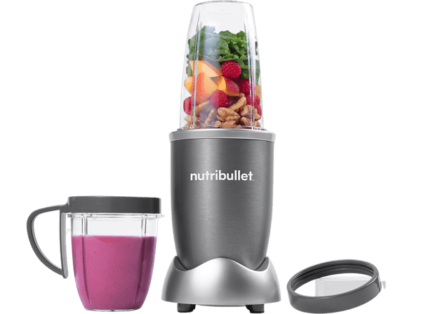 Batidora de vaso - Nutribullet NB606DG, 600 W, 0.71 l/0.5 l, Para llevar, Acero inoxidable, Plata
